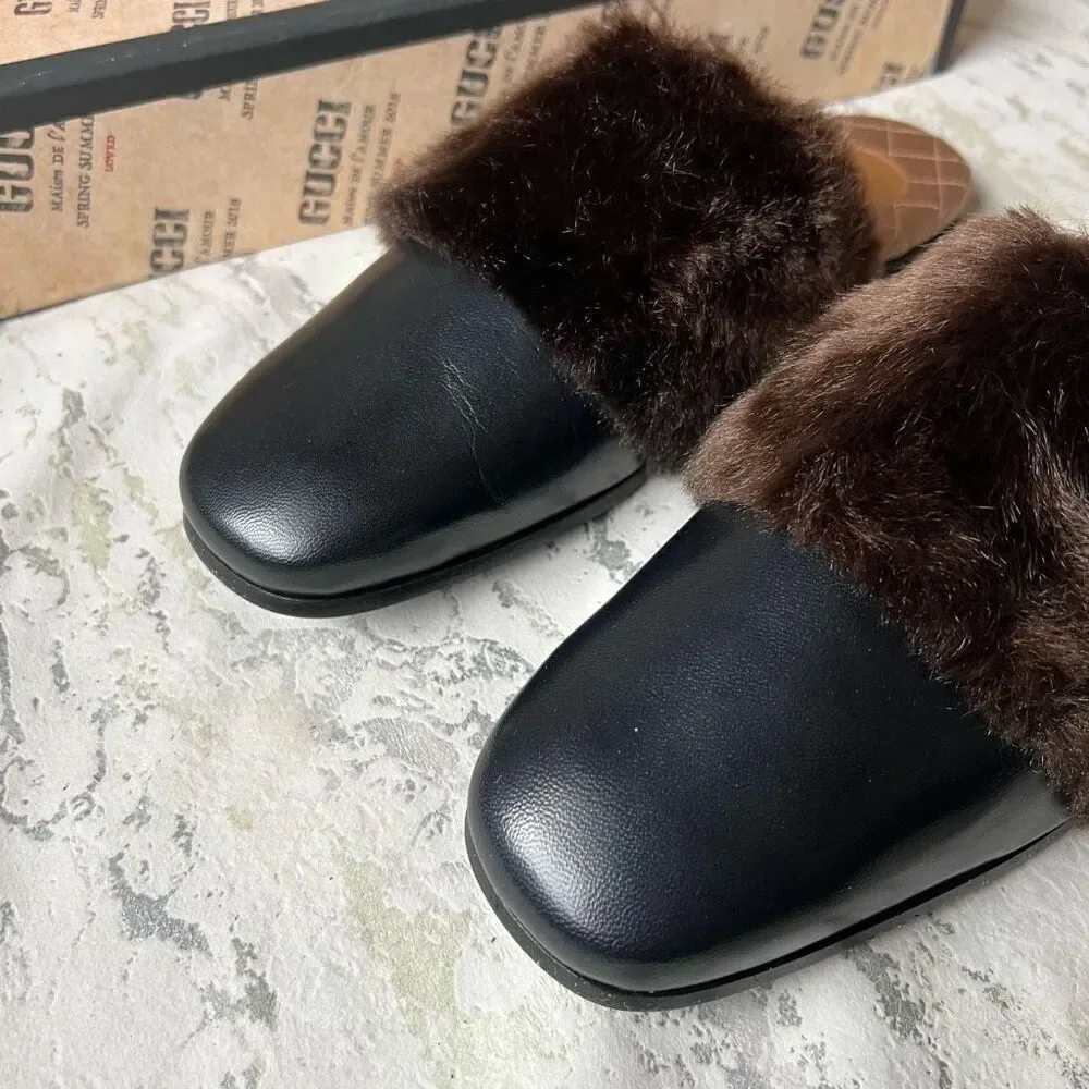 Gucci S/S 2018 Faux Fur Trim Mule Slide Slipper M6 / W8  display picture 1
